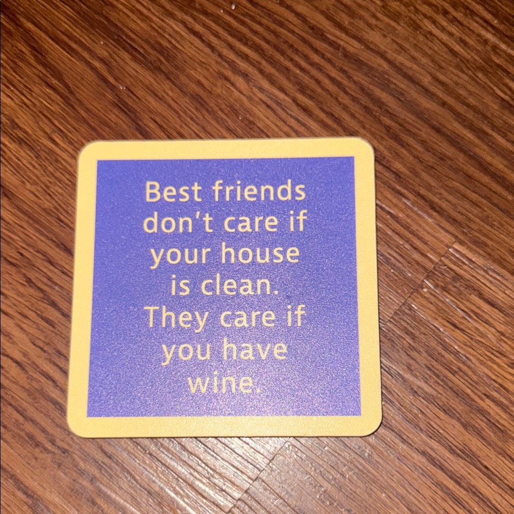 Purple and Yellow Coaster with Fun Quote
